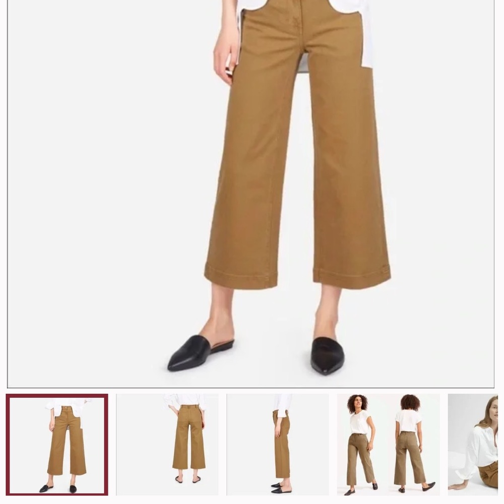 EVERLANE The Wide Leg Crop Pant in Ochre